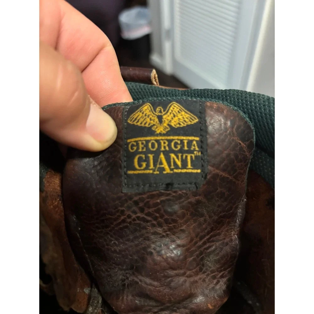 Georgia Giant Mens 8 Inch Brown Leather Work Boots EH G8374 Size 11.5 M